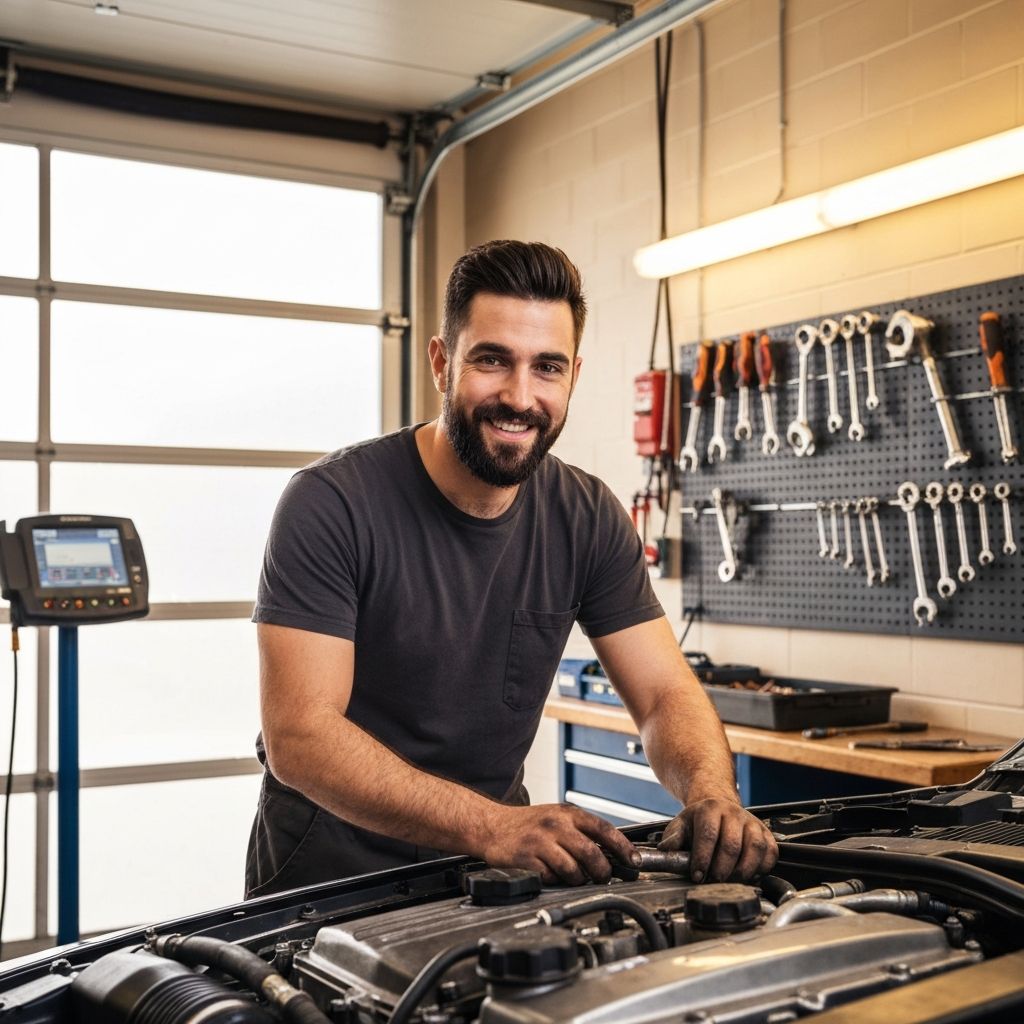 Professional mechanic at work